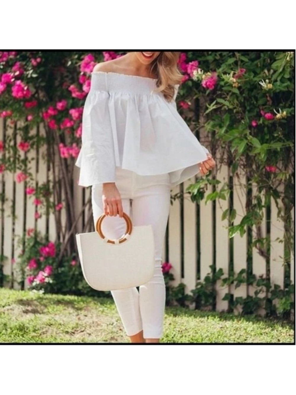 Textile Elizabeth & James Off Shoulder White Top NWT New Small